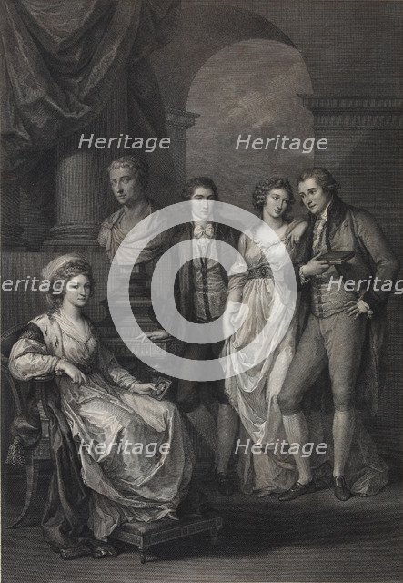 Family portrait of Catherine Petrovna Baryatinskaya (1750-1811), née Princess of Holstein-Beck, 1793 Artist: Morghen, Raphael (1758-1833)