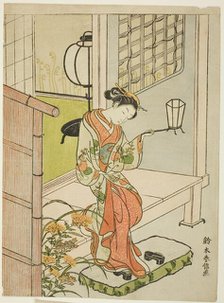 Woman Stepping Out with a Lantern, c. 1767/68. Creator: Suzuki Harunobu.