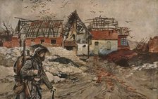 'Dans les ruines d'Ablain-Saint-Nazaire', 1915 (1924). Creator: Francois Flameng.