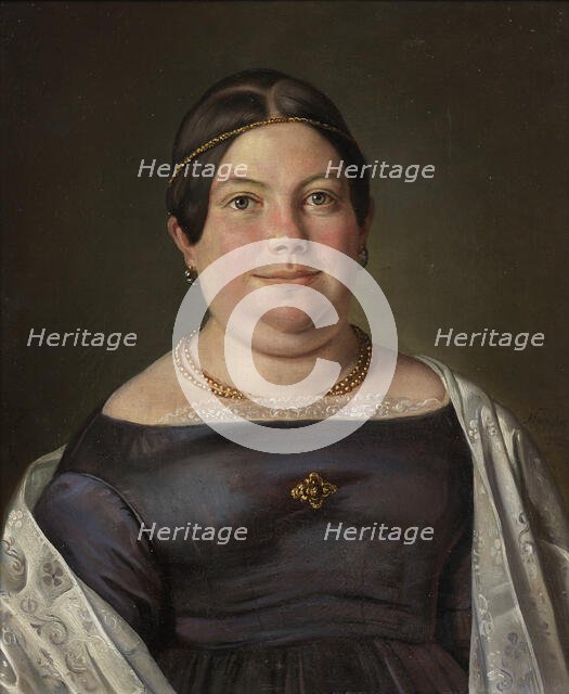 Lovisa Isabella Bjurberg (1814-1864), married to baron and Member of Parliament Anders..., 1842. Creator: Axel Johan Fägerplan.