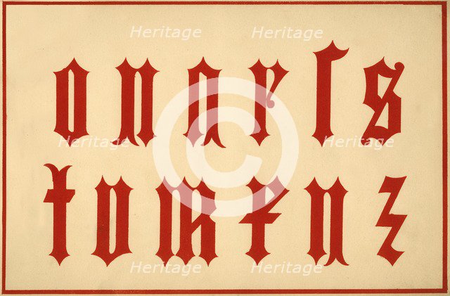 Alphabet, archaic letters, lower case. Artist: Unknown.