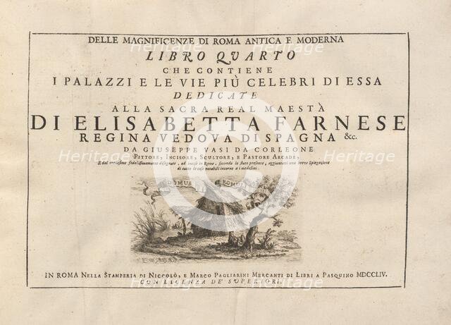 Delle Magnificenze di Roma Antica e Moderna (vol. 2), published 1747-1761. Creator: Giuseppe Vasi.