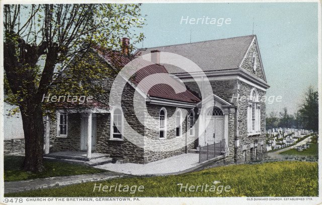 Old Dunkard Church, Germantown, Philadelphia, Pennsylvania, 1905. Artist: Unknown