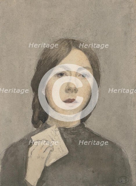 Self-Portrait with a letter, c1907-1909. Creator: John, Gwen (Gwendolen) (1876-1939).