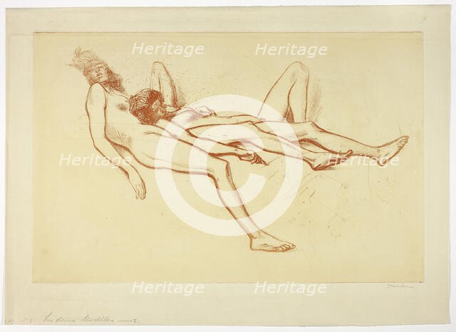 Two Nude Models, 1902. Creator: Theophile Alexandre Steinlen.
