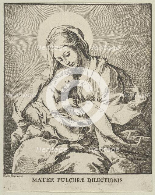 The Virgin holding the infant Christ, after Reni, ca. 1720-70. Creator: Johann Christoph Winkler.