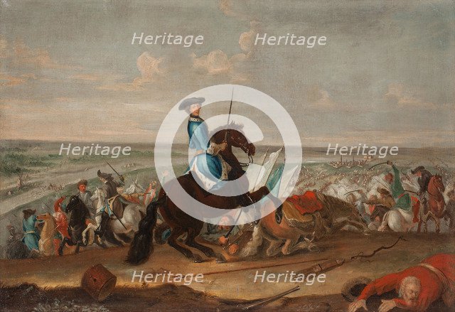 King Charles XII at the Battle of Narva on 19 November 1700. Artist: Krafft, David, von (1655-1724)