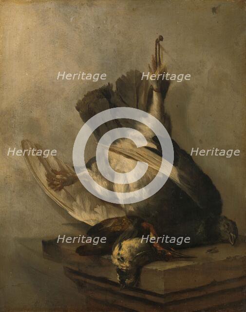 Still Life with Woodpecker and Snipes, 1655. Creator: Cornelis Lelienbergh.