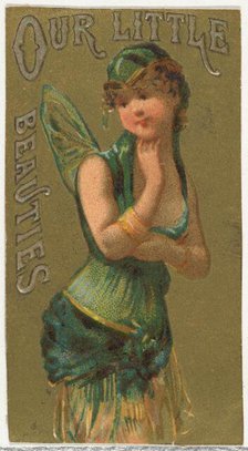 From the Girls and Children series (N58) promoting Our Little Beauties Cigarettes for Alle..., 1887. Creator: Allen & Ginter.