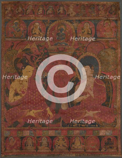 Sakyamuni with a Disciple Thangka, 14th century. Creator: Unknown.