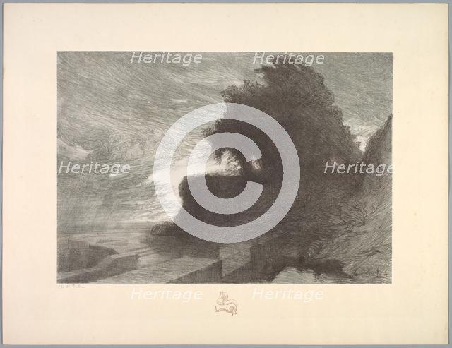 Suite de Paysages: Landscape, Plate 4, Remarque, Snake, 1892-1893. Creator: Charles Marie Dulac (French, 1865-1898); Printer: Lemercier, Imprimeur Lemercier (per colophon).
