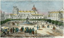 Plaza of Guadalajara, in the state of Jalisco, Mexico, c1880. Artist: Unknown