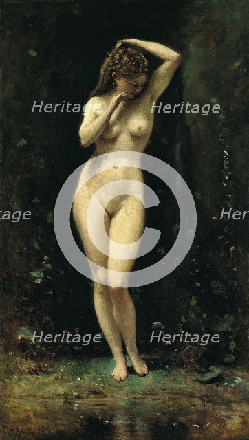 Diana Bathing (The Fountain). Artist: Corot, Jean-Baptiste Camille (1796-1875)