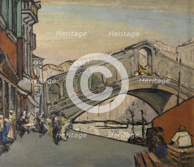 The Rialto Bridge in Venice, 1913. Creator: Jules Schmalzigaug.