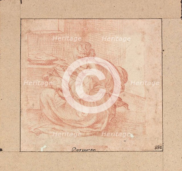 Study of a woman cooking.