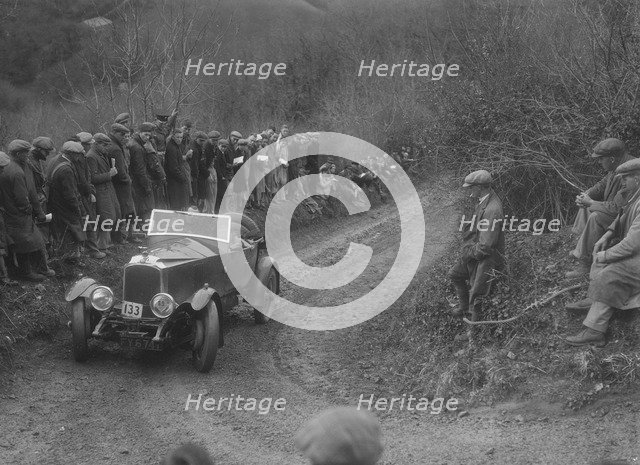 Vauxhall 30/98 of E Long competing in the MCC Lands End Trial, 1935. Artist: Bill Brunell.