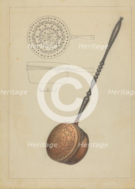 Warming Pan, c. 1936. Creator: Filippo Porreca.