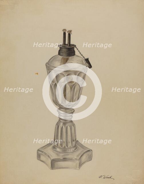 Camphene Lamp, 1935/1942. Creator: Paul Ward.