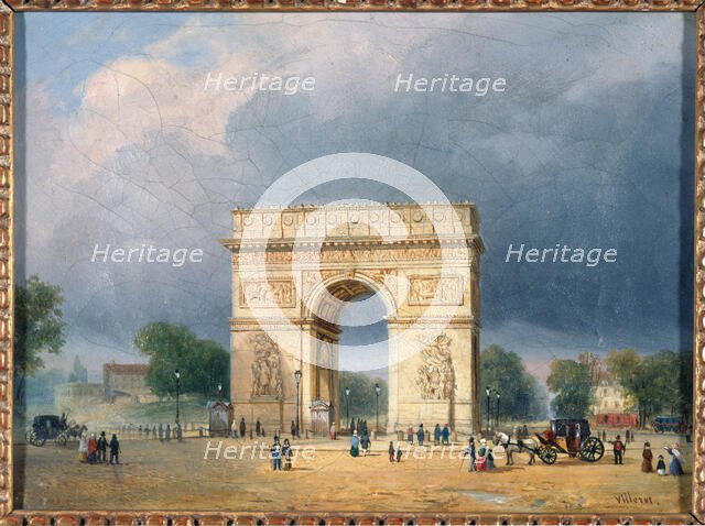 L'Arc de Triomphe de l'Etoile, c1840. Creator: Francois Etienne Villeret.