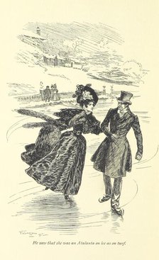 He saw that she was an Atalanta on ice as on turf, 1896.  Creator: Frederick Henry Townsend.