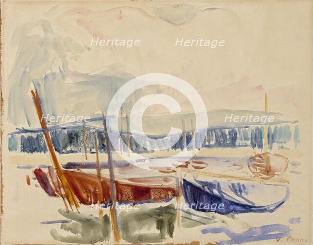 Boats of Suursaari, 1910. Creator: Verner Thome.