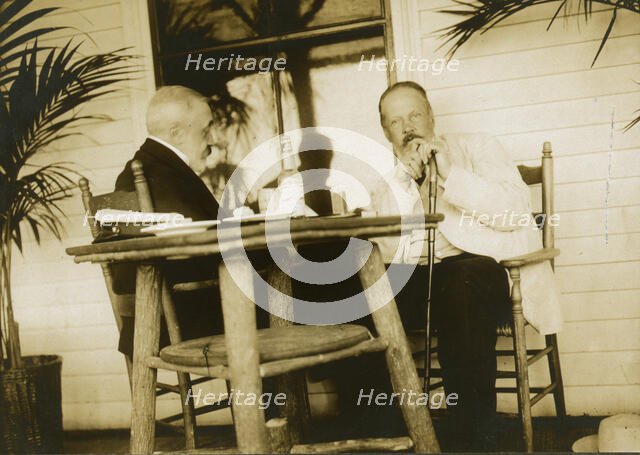 Serge Witte and Baron Rosen in palm garden at the Wentworth Hotel, 1905. Creator: Unknown.