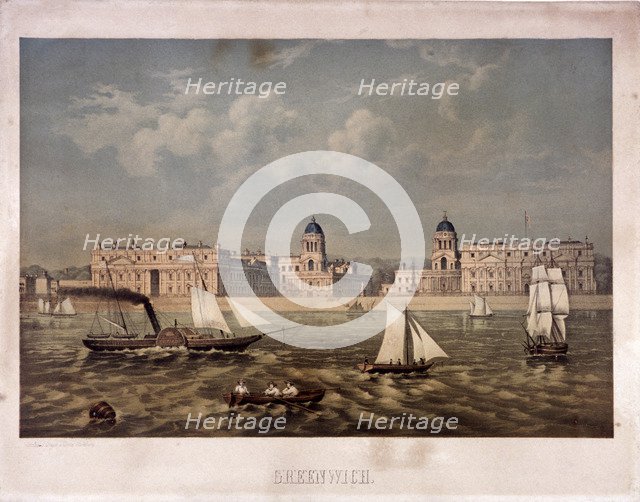 Greenwich Hospital, Greenwich, London, c1850. Artist: Anon