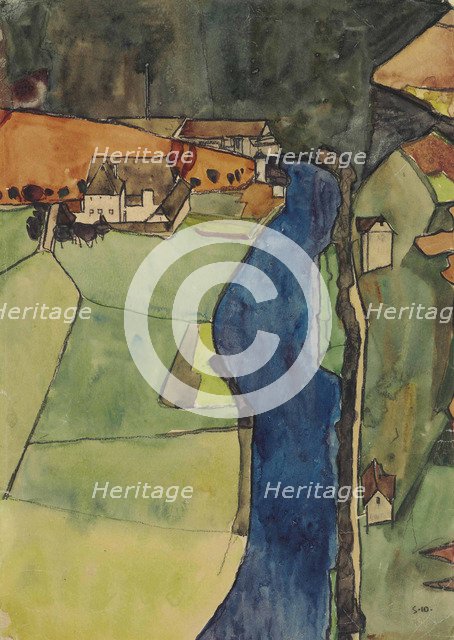 Town on the Blue River, Krumau, 1910.