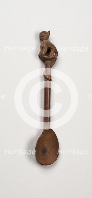Spoon with Long-Tailed Puma on Handle, Peru, A.D. 1450/1532. Creator: Unknown.