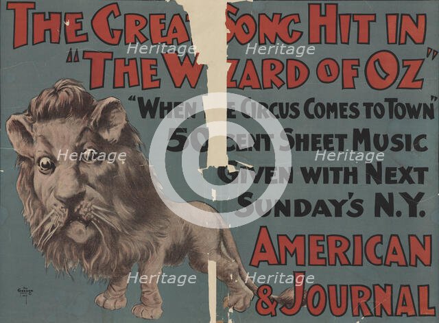 Promotional poster for the stage production The Wizard of Oz ["The Greatest Song..., c1903. Creator: Unknown.