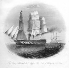 HMS 'Duke of Wellington', 1857.Artist: DJ Pound