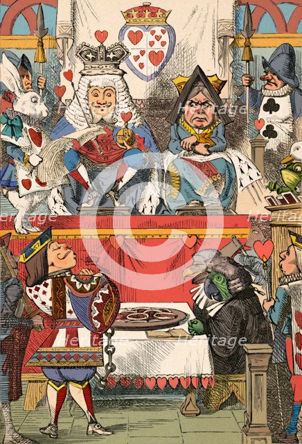 'The King and Queen of Hearts in Court', 1889. Artist: John Tenniel.