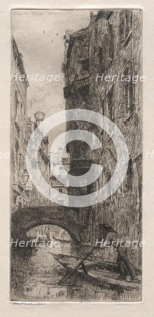 Etchings of Venice: Ponte del Pistor, Venice, 1880. Creator: Otto H. Bacher (American, 1856-1909).