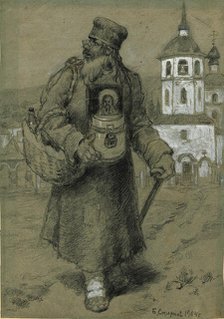 A Monk Collecting Taxes for the Construction of the Church in Irkutsk, 1904. Creator: Boris Vasilievich Smirnov.