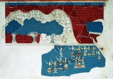 Fresco of the royal court of the Minoan palace at Knossos, 18th century BC. Artist: Unknown