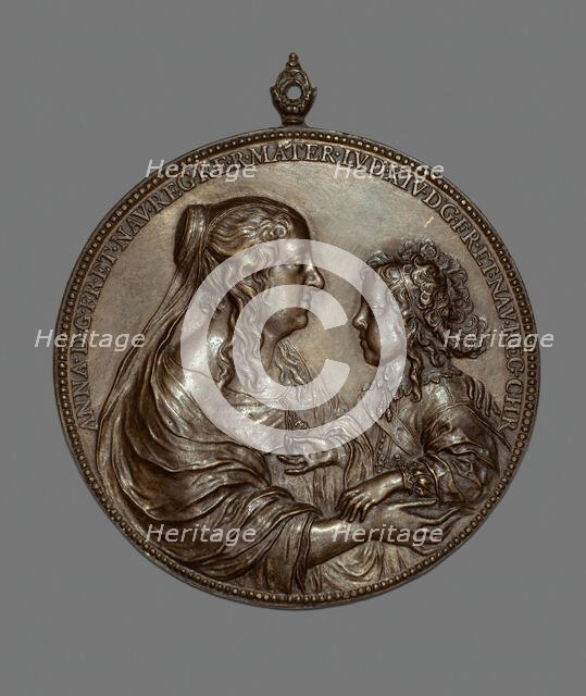 Portrait Medallion:  Anne of Austria and her Son, the future King Louis XIV, 1638/48. Creator: Jean Warin.