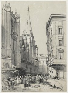 Sketches at Home and Abroad: Lyons Church of St. Hezier, October 1832, 1832. Creator: James Duffield Harding (British, 1798-1863).