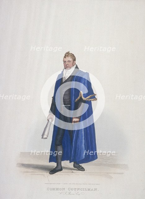 Common Councilman of the City of London, William John Reeves, in civic costume, 1825. Artist: Thomas Lord Busby