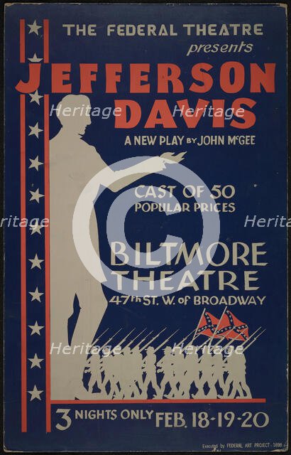 Jefferson Davis, New York, 1936. Creator: Unknown.