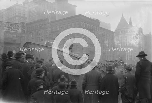 Tank in New York Court House excavation, 1 Mar 1918. Creator: Bain News Service.