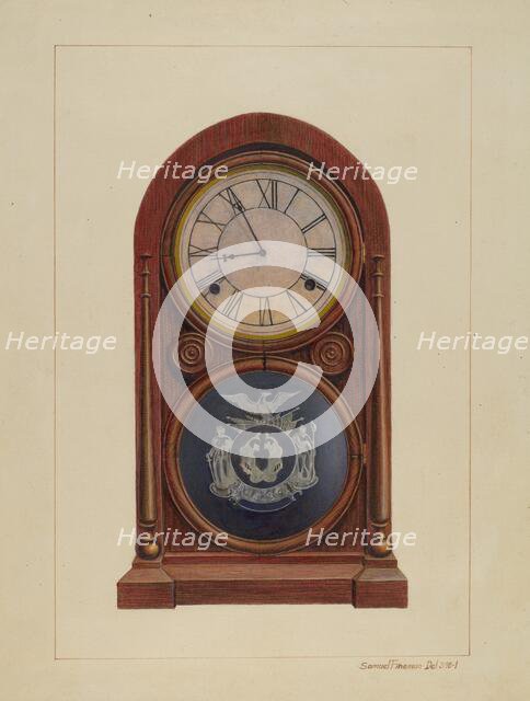 Mantel Clock or Shelf Clock, c. 1938. Creator: Samuel Fineman.