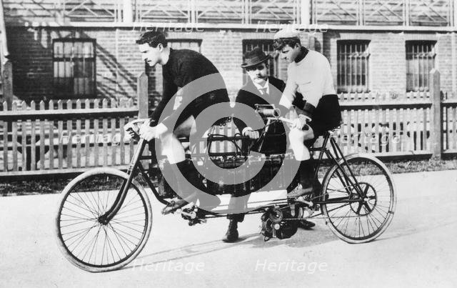 1897 Electric racing tandem bicycle. Creator: Unknown.