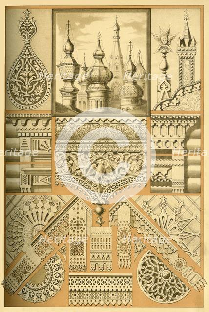 Russian architectural ornament and wood carving, (1898). Creator: Unknown.