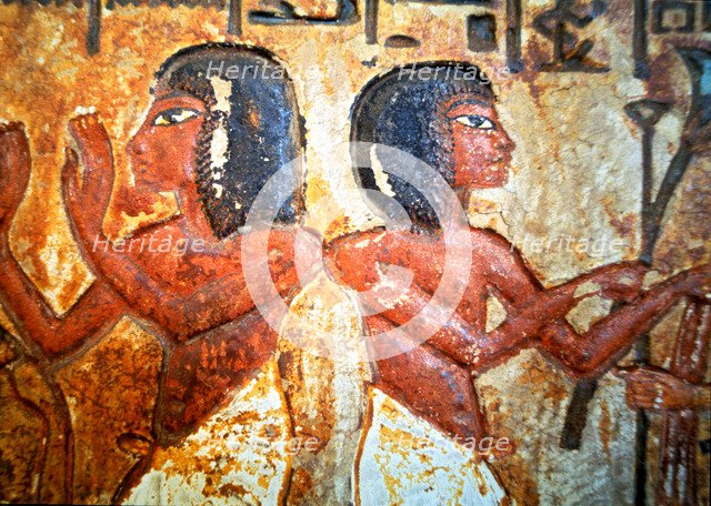 Detail of a familiar stela from a chapel of worship.