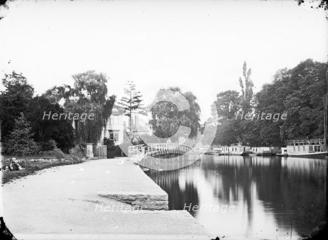 Grandpont wooden bridge, Oxford, Oxfordshire, c1860-c1922. Artist: Henry Taunt