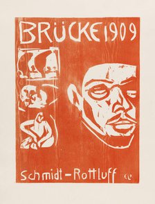 Portrait of Karl Schmidt-Rottluff. Cover of the IV. Annual Portfolio of the Artist Group Brücke,1909 Creator: Kirchner, Ernst Ludwig (1880-1938).