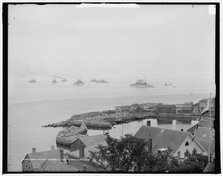 North Atlantic squadron in bay, Rockport, Mass., between 1900 and 1906. Creator: Unknown.