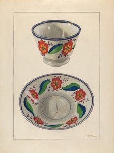 Cup and Saucer, c. 1936. Creator: Hugh Clarke.