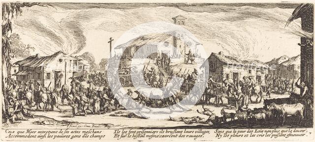 Plundering and Burning a Village, c. 1633. Creator: Jacques Callot.