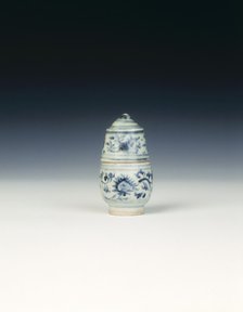 Blue and white lime pot, Ming dynasty, China, second half of 15th century. Artist: Unknown